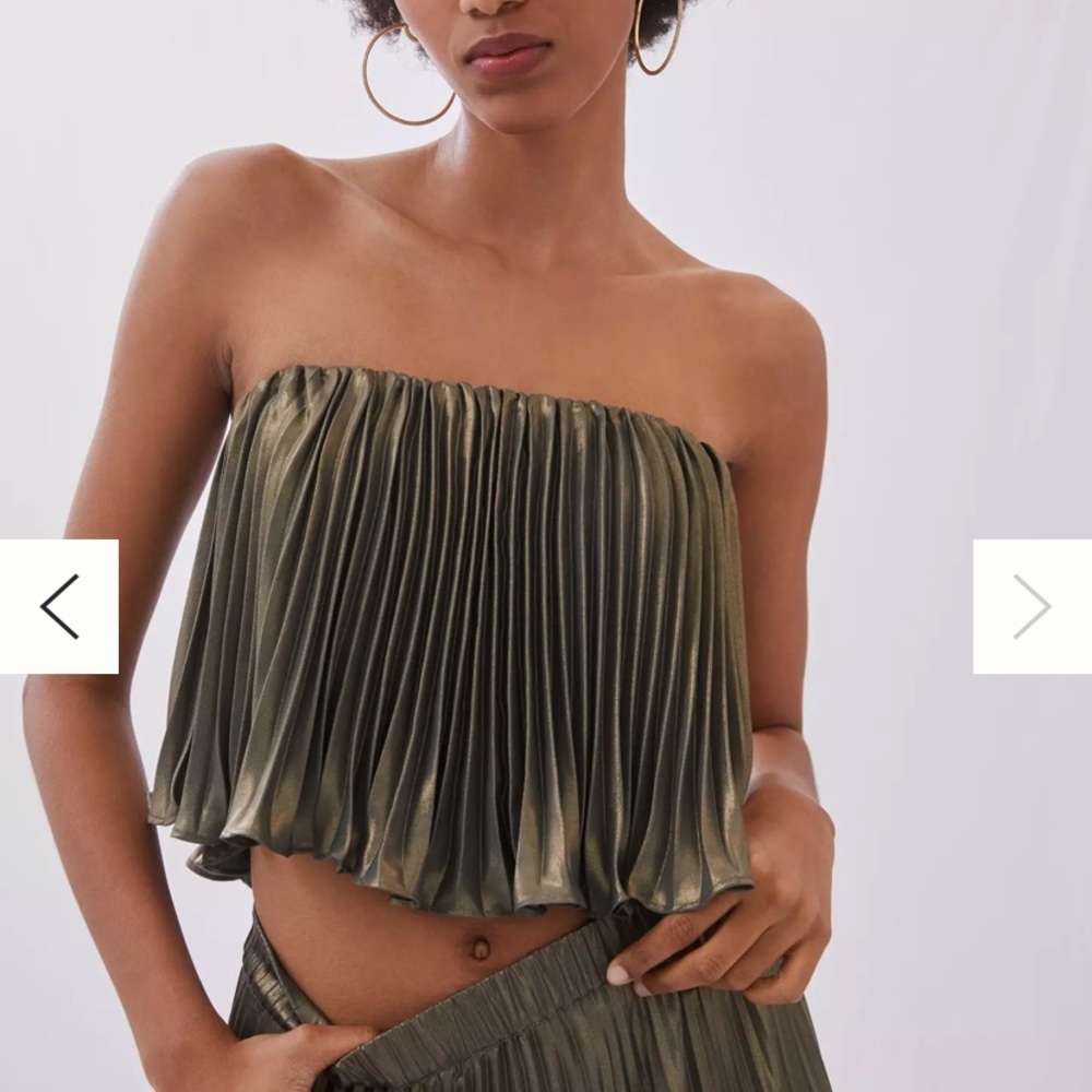 Anthropologie Pleated Metallic Top *TOP ONLY*
